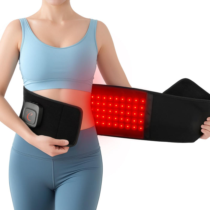 Comfytemp Cordless Red Light Therapy Belt for Body, Portable Rechargeable Near Infrared Light Therapy Wrap, 19W Wireless Large Light Band with Timer for Waist Lumbar Lower Back Pain Relief
