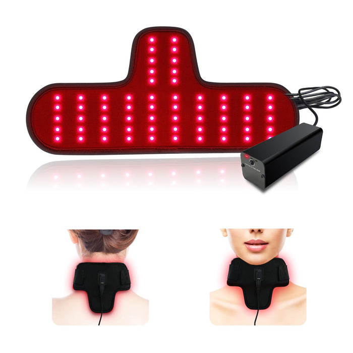 Tamthna Red Light Therapy for Neck & Wrist, Rechargeable 5000mAh Battery Infrared Red Light Therapy Belt for Body, Portable Near Infrared Neck Wrap for Home and Office