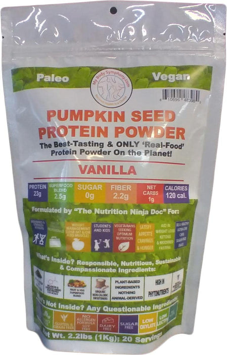 Organic Pumpkin Seed Protein Powder: The World's Best Tasting & Most Complete Plant-Based Protein Powder; Vegan, Paleo -20 Servings Natural Vanilla Flavor - 2.2 lbs.