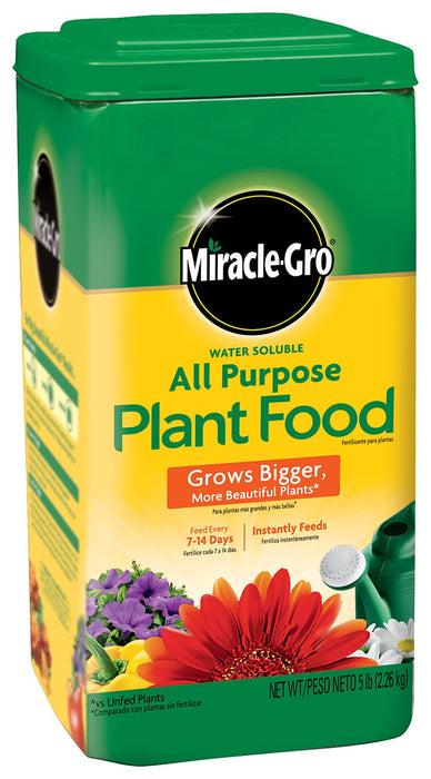 Miracle-Gro Water Soluble All Purpose Plant Food, Plant Fertilizer for Indoor or Outdoor Plants, Roses, Flowers, Houseplants, Vegetables and Trees, 5 lb.