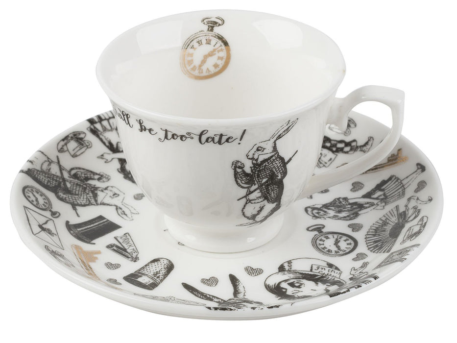 V&A Alice in Wonderland Espresso Cup and Saucer, 100 ml (4 fl oz)