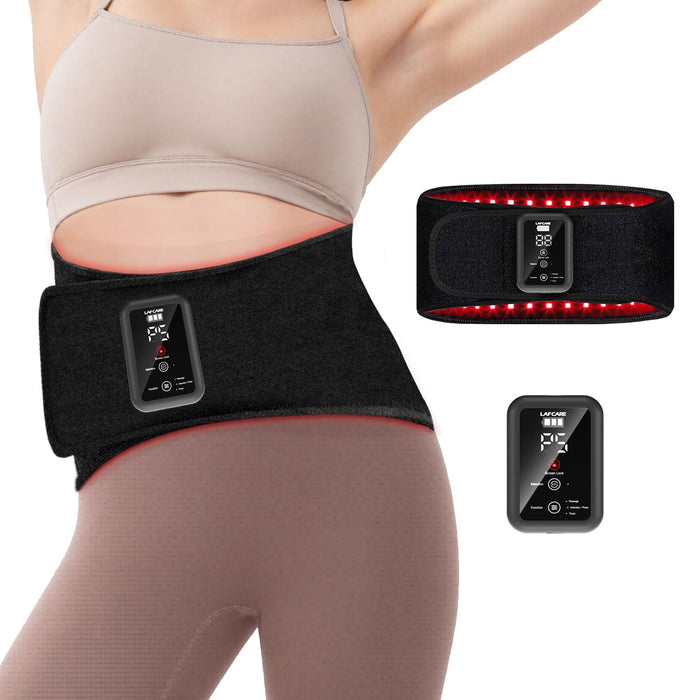 Red Light Therapy Belt, Rechargeable Infrared Light Therapy Device with Massage and Timer, Wearable 660nm&850nm Red Light Therapy Wrap Belt for Body Pain Relief(8.4’‘ * 48’‘）