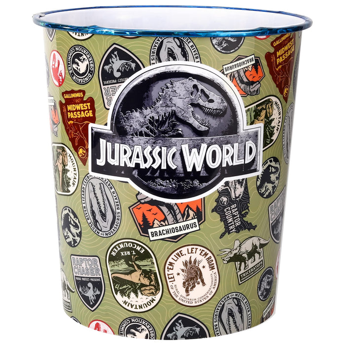 Zawadi Global Jurassic World Kids Childrens Waste Bucket Paper Bin Basket for Bedroom Study Desk Dustbin