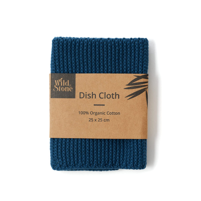 Wild & Stone | Organic Cotton Dish Cloth | Eco-Friendly Kitchen Cloth | Biodegradable & Compostable Cleaning Cloth | Ocean