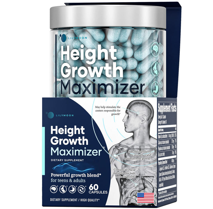 LILYMOON Height Growth Maximizer - Made in USA - Premium Height Growth Supplement for Kids & Teens to Grow Taller Naturally - Height Growth Pills with Ultimate Bone Support Complex