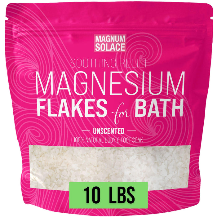 Magnesium Flakes for Bath - Magnesium Chloride Flakes Organic Pure - Unscented, 10 LBS